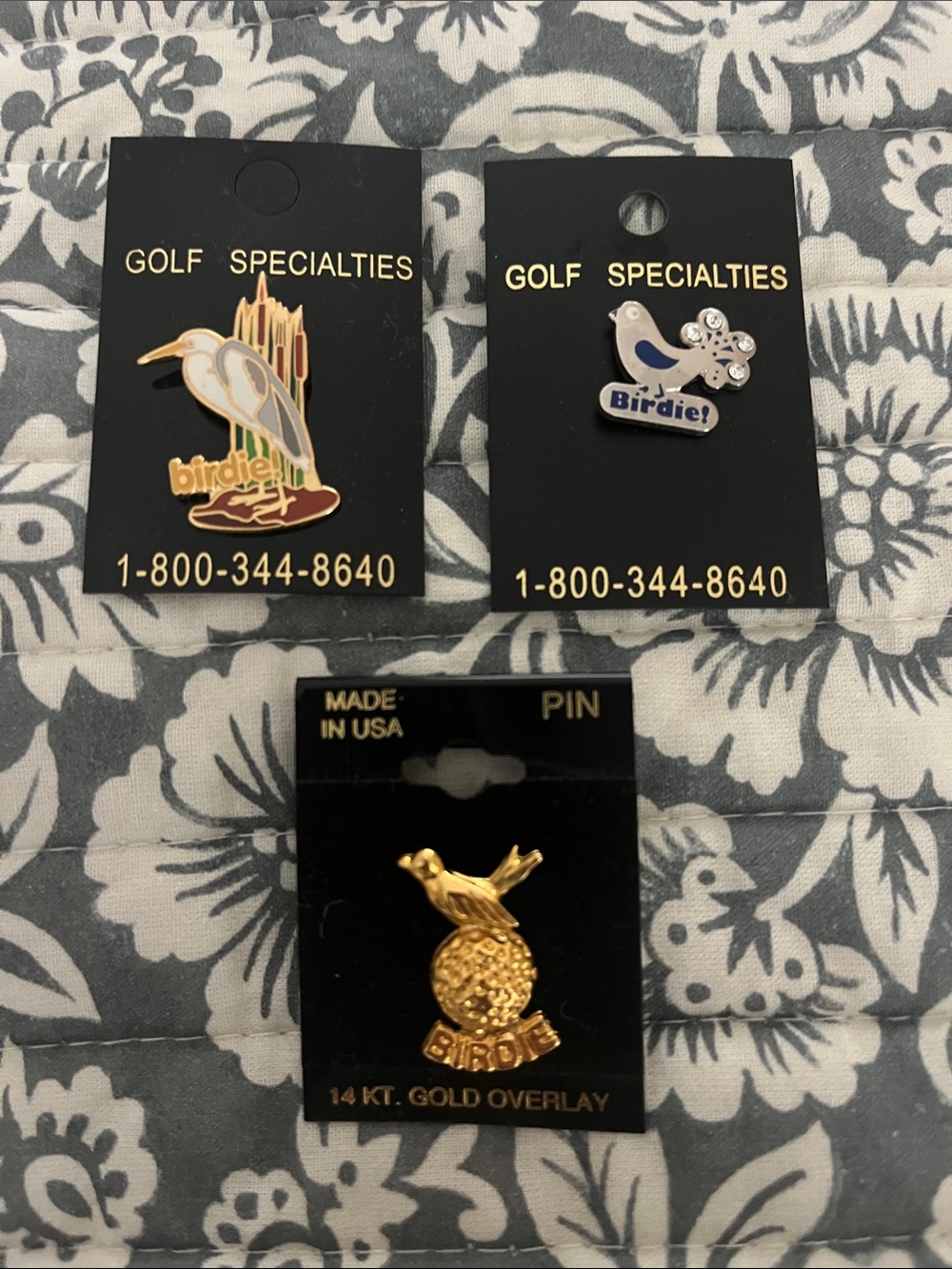 New golf Birdie pin bundle of three